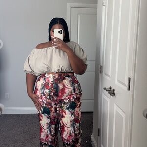 Colorful floral pants